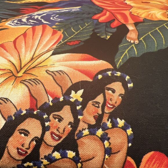 Accessories Unlimited Tropical Floral / Dancing Women Tote - Bamboo Handles COOL - Picture 10 of 16